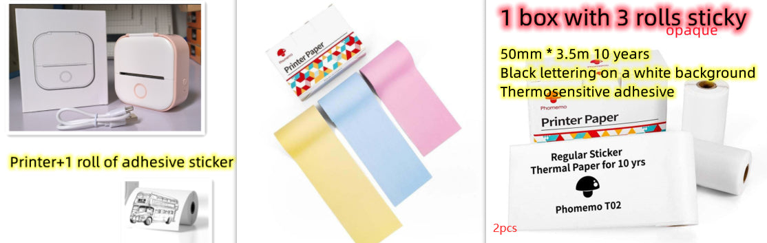 Mini Bluetooth Thermal Printer - Portable Wireless Label Maker for Home, Office & School | Pocket Photo Printer