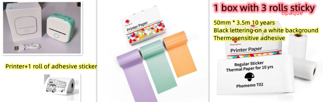 Mini Bluetooth Thermal Printer - Portable Wireless Label Maker for Home, Office & School | Pocket Photo Printer