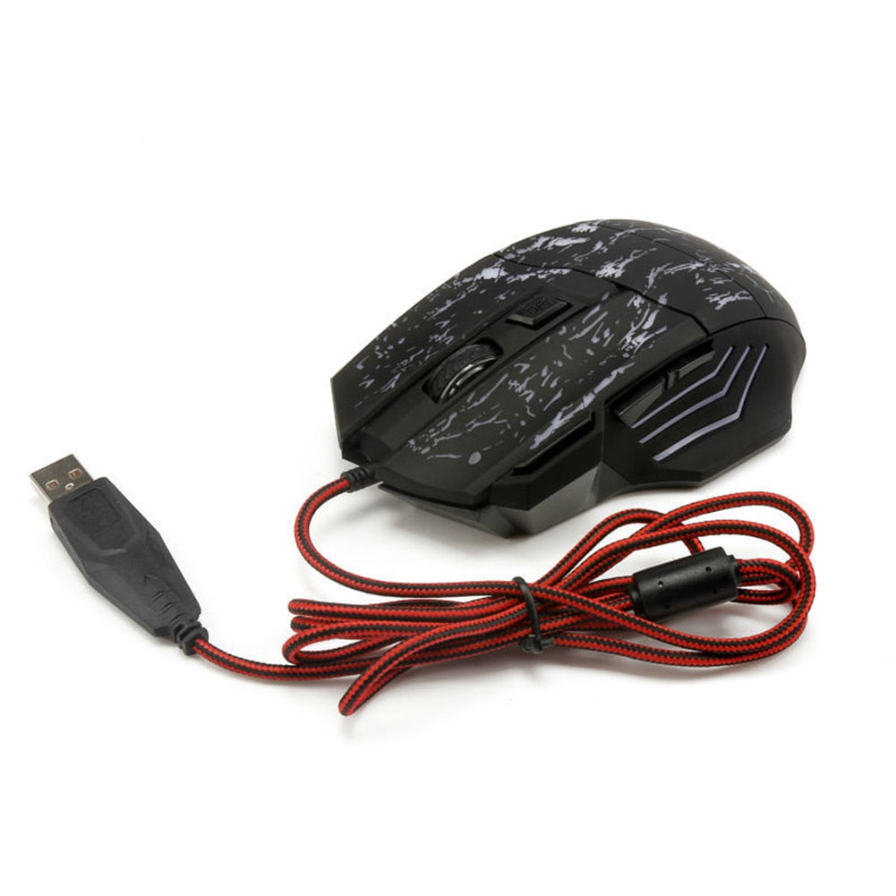 RGB Gaming Mouse - Wired Optical 1200DPI Ergonomic PC Gaming Mouse with 7 Buttons | LED Backlit