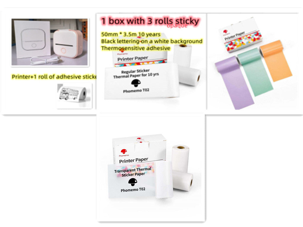 Mini Bluetooth Thermal Printer - Portable Wireless Label Maker for Home, Office & School | Pocket Photo Printer