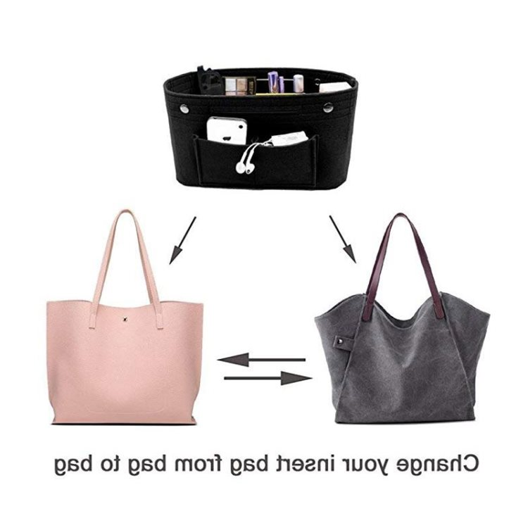 Felt Makeup Storage Organizer - Multi-Pocket Cosmetics Travel Bag | Perfect for Cosmetics, Brushes & Beauty Accessories