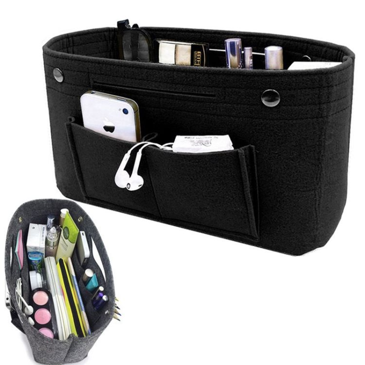 Felt Makeup Storage Organizer - Multi-Pocket Cosmetics Travel Bag | Perfect for Cosmetics, Brushes & Beauty Accessories