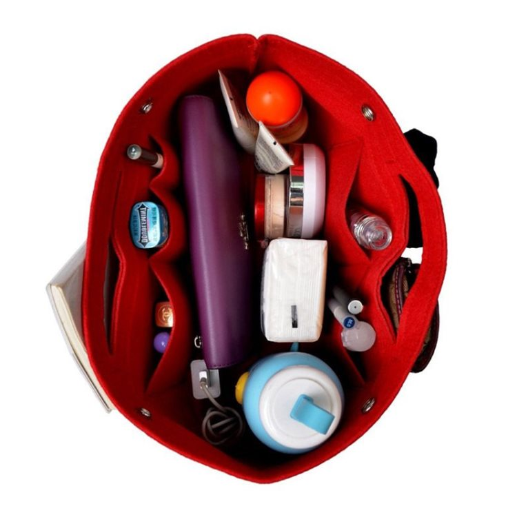 Felt Makeup Storage Organizer - Multi-Pocket Cosmetics Travel Bag | Perfect for Cosmetics, Brushes & Beauty Accessories