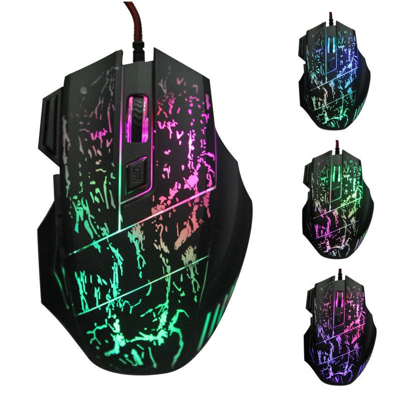 RGB Gaming Mouse - Wired Optical 1200DPI Ergonomic PC Gaming Mouse with 7 Buttons | LED Backlit