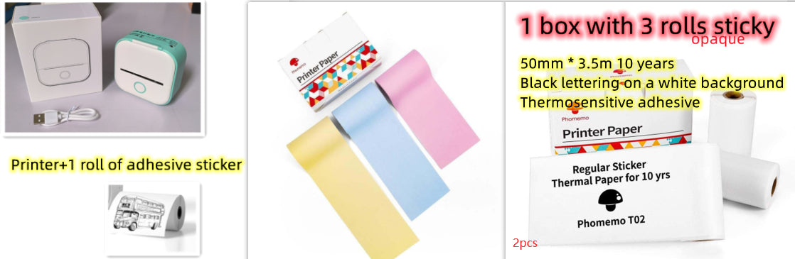 Mini Bluetooth Thermal Printer - Portable Wireless Label Maker for Home, Office & School | Pocket Photo Printer