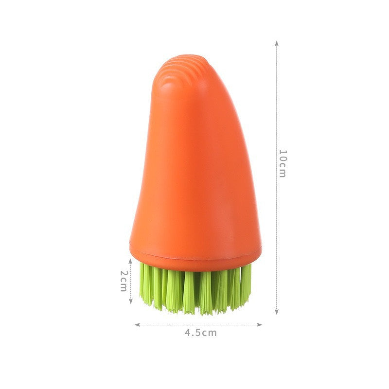 Multifunctional Carrot Vegetable Scrubber Brush - Easy Kitchen Cleaning Tool for Fruits & Vegetables | Non-Slip Handle