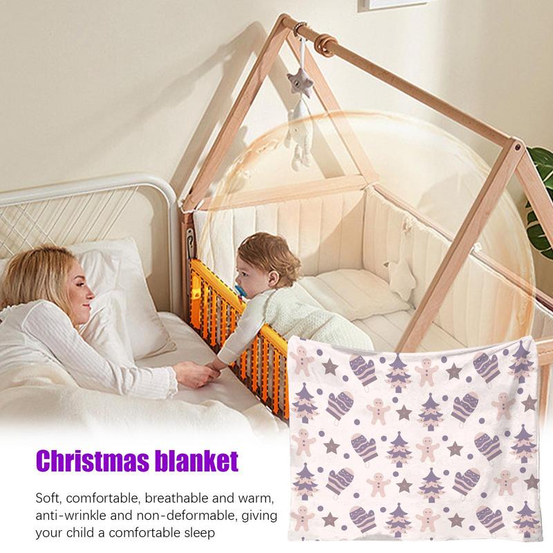 Flannel Throw Blanket Warm Flannel Christmas Blanket Soft Decorative Blanket Breathable Throw Blanket For Sofa Cribs Strollers