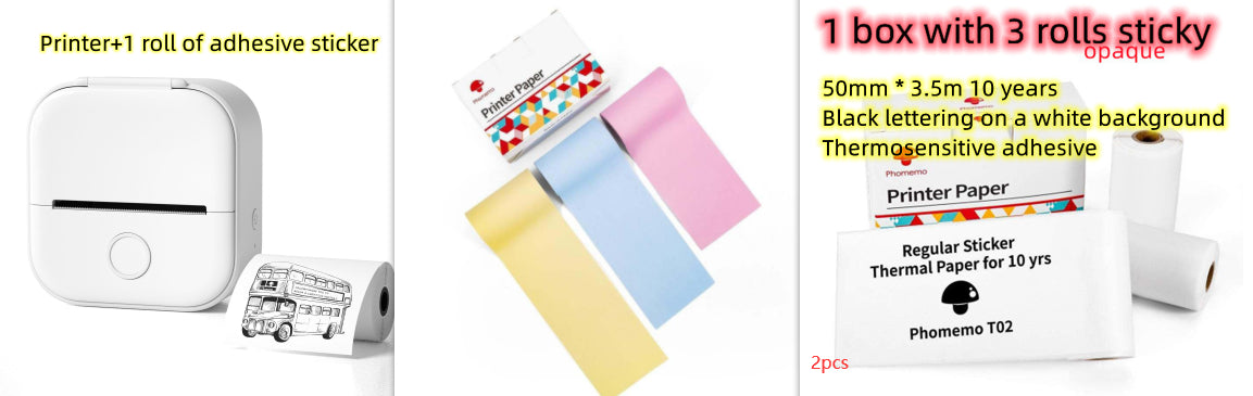 Mini Bluetooth Thermal Printer - Portable Wireless Label Maker for Home, Office & School | Pocket Photo Printer